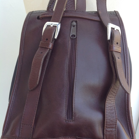 Vintage Brighton Sham Leather and Nylon Backpack